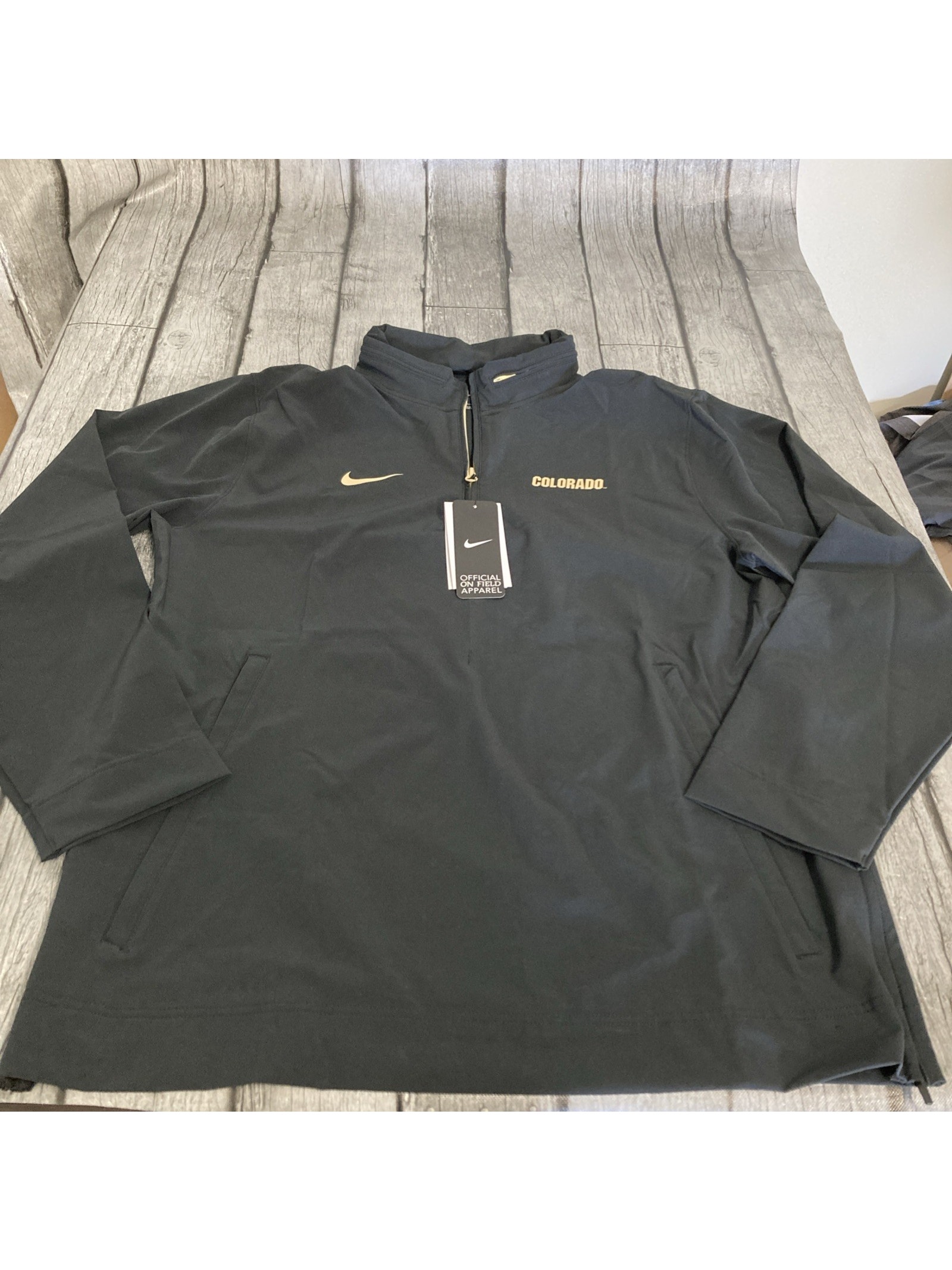 Nwt Men’s Nike Colorado Buffaloes 1/4 Zip Lightweight Coach Jacket Large Black